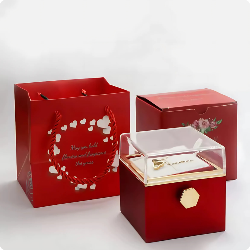 Love Rose com Colar Personalizado