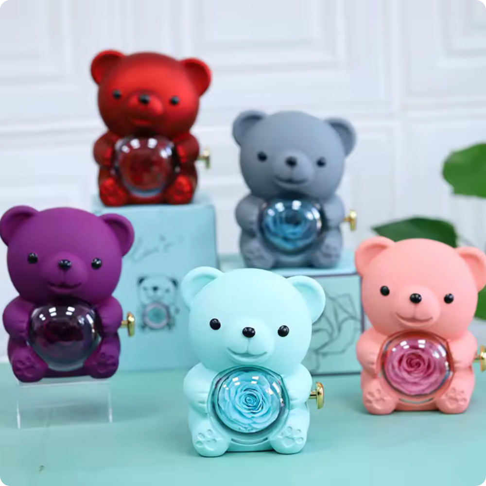 Ursinho Love Rose com Colar Personalizado